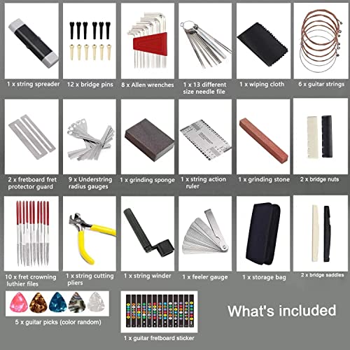 77 Pcs Guitar Maintenance Kit Repair Tool Setup with Carry Bag Large For Acoustic Guitar Electric guitar Ukulele Bass Banjo, String Instrument by Ahathyw - Image 2