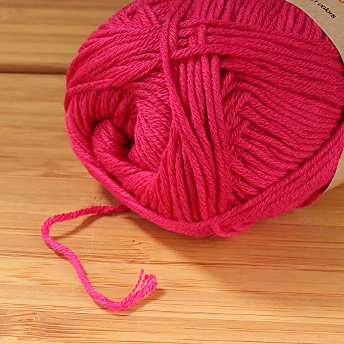 JubileeYarn Bamboo Cotton Sport 4 Ply Yarn - 50g/Skein - Magenta - 4 Skeins, 6TC17 Magenta - Image 3