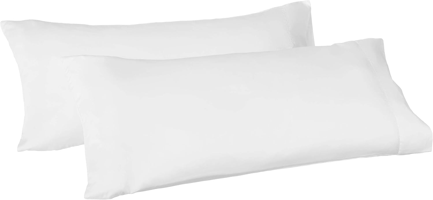 Pointehaven 410SPCWH 410TC Long Staple Cotton Pillow Cases Pair,White,Standard