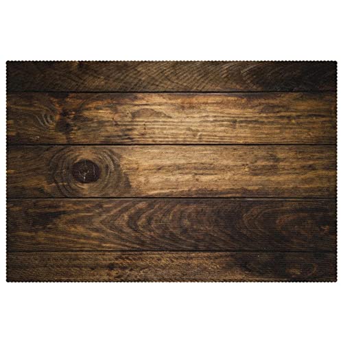 Set de table rustique en bois foncé lavable et résistant - 2
