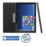 rotor® 10 pulgadas Tablet PC, pantalla IPS 800 x 1280 HD, Windows 10 tablet pc ,2 GB de RAM, 32 GB de memoria, Bluetooth, cámara, PC, Intel Atom procesador quad core CPU Ordenador, cámara dual con especial Ofertas