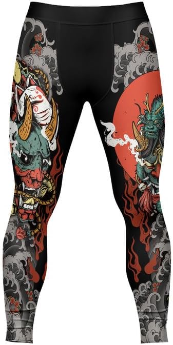 Samurai Men's MMA Spats Leggings Tights Jiu Jitsu BJJ No Gi Compression Leggings for Men