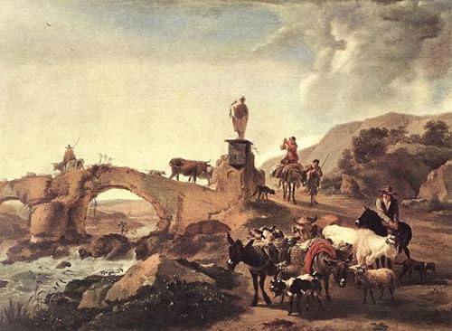 Posters décoration paysage italien Nicolaes Berchem grand tableau mural toile