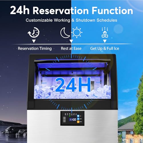 Image of SOZT Under Counter Ice Maker, Gourmet Ice, 120LBS /24H, 35LBS Capacity | Under Counter Ice Maker, Non-Clumping Design, Freestanding Hat Ice Cube Maker for Home, Bar, Restaurant, Office