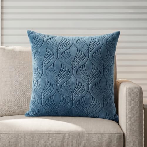 Image of Yellow Weaves Jacquard Cushion Covers | Sofa Cushion Covers | Throw Pillow Cover for Sofa, Couch, Living Room| Removable & Washable | 16x16 Inches, 1 Piece (Teal Blue)