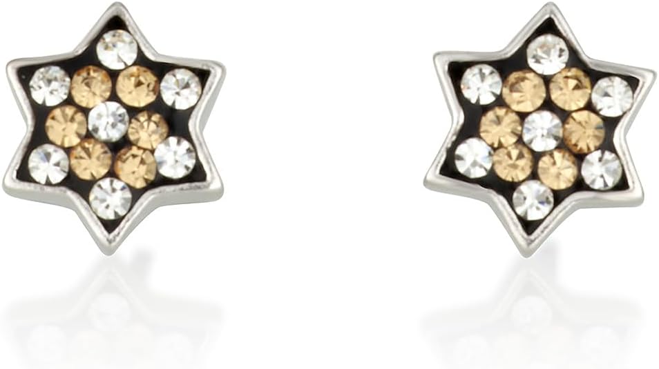 Star of David Earrings, 925 Sterling Silver, Israeli Made Jewelry, Jewish Jewelry for Women, Holy Land Souvenirs, Kabbalah Jewelry, Blessings Rare Gifts from Israel, Hebrew