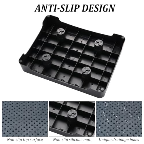 Anti-Rutsch Halbstufe, One Step Stool für Senioren, Tragbare Tritthocker Bis 200 Kg, Stapelbare Halbstufe Treppenhilfe für Senioren, Kinder, Dusche, Auto, Outdoor (Schwarz)