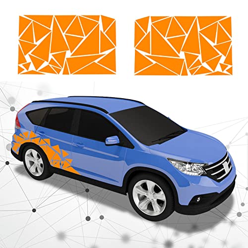 Image of 2 Pieces Triangle Vinyl Decal Graphics DIY Body Sticker for Car, Orange