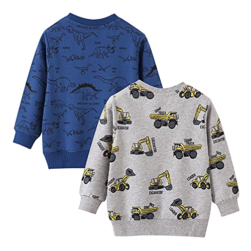 Image of Toddler Boys Crewneck Sweatshirt, Cotton Long-Sleeve Pullover Cartoon Print