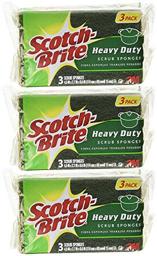 Scotch-Brite Heavy Duty Scrub Sponge, 3-Count (Pack of 3) Total 9 Sponges