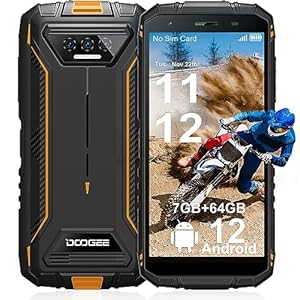 DOOGEE Rugged Smartphone,7GB+64GB S41 PRO Rugged Phone Unlocked,Android 12 Phone,6300mAh Battery，13MP Camera,IP68/IP69K Waterproof Phone,Face Unlock,4G Dual Sim NFC/T-Mobile,BT5.0,Orange