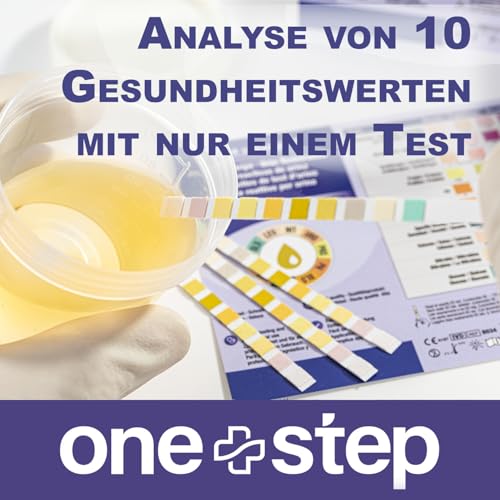 30 Stück One+Step Urin Teststreifen für 10 Parameter I Mit Farbkarte für genaues hygienisches Ablesen I Keton, Glukose, Bilirubin, spez. Dichte, Blut, pH, Protein, Urobilinogen, Nitrit, Leukozyten