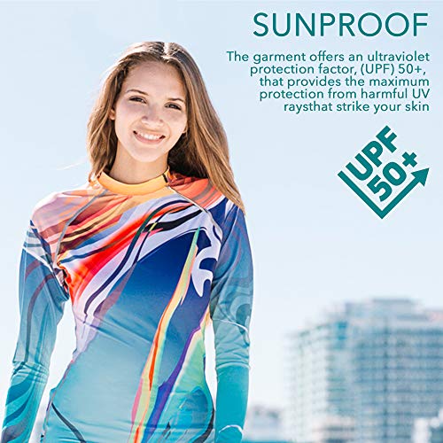 Platinum Sun Long Sleeve Rash Guard for Women (Azzura, S)