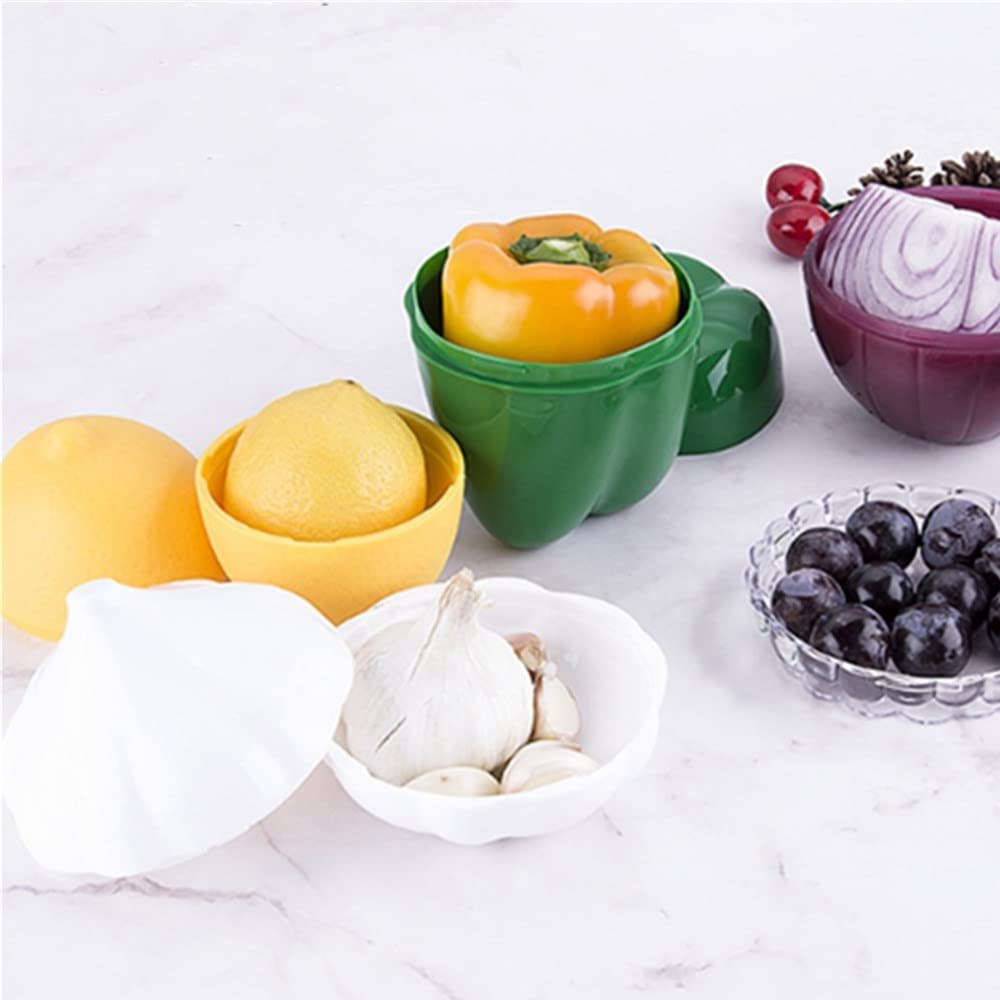 Giftik - 6 Recipientes Herméticos Para Almacenar Frutas Y Verduras En La Nevera (Aguacate, Limón, Ajo...)