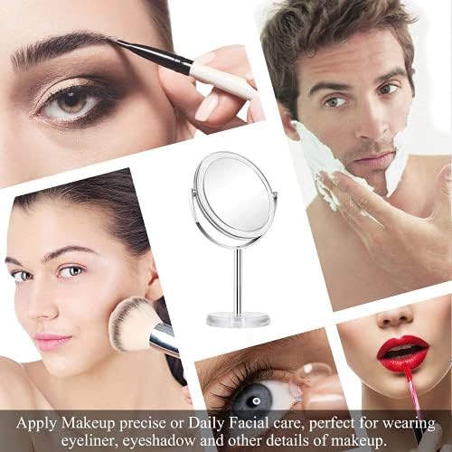 Cheftick Double Sided Magnifying Makeup Mirror, 1X & 10X Magnification High Definition Tabletop Vanity Mirror, 360° Rotation