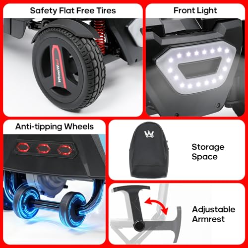 Image of Remote-Control Electric One-Touch Auto-Folding Mobility Scooter for Adults & Seniors, 44 lbs Lightweight Travel Scooter, NFC Smart Unlock, All-Terrain 4 Wheel, 275 lbs Capacity, Airline Approved