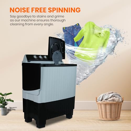 Image of Power Guard 9Kg Semi Automatic Top Loading Washing Machine (PG90WM-BKWT-OP-WW,Black White)