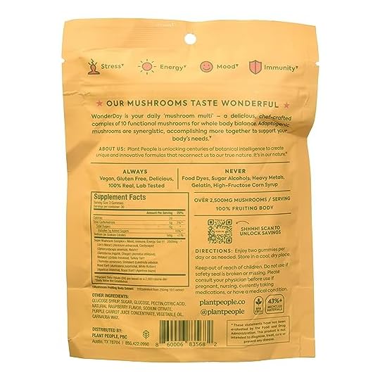 Plant People WonderDay Mushroom Gummies, 60 CT Insect Gourmet Your