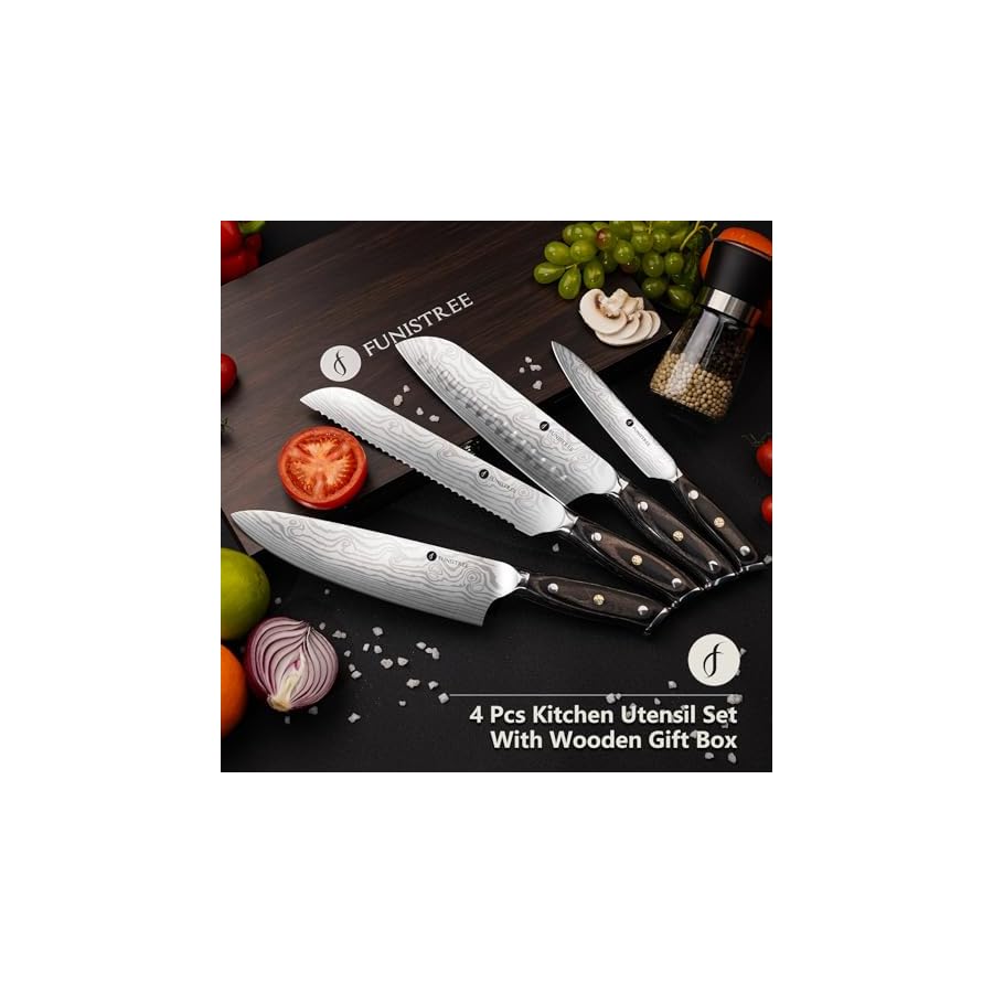 Kitchen-Knife-Set-4-Pcs-Damascus-Chef-Knife-Set-With-Wooden-Box-8-Chef-Knife-5-Utility-Knife-8-Bread-Knife-7-Santoku-Knife-Gift-Set-for-Men-Women-Christmas-Thanksgiving-Gifts Kitchen Knife Set, 4 Pcs Damascus Chef Knife Set With Wooden Box, 8" Chef Knife, 5" Utility Knife, 8" Bread Knife, 7" Santoku Knife, Gift Set for Men Women Christmas, Thanksgiving Gifts