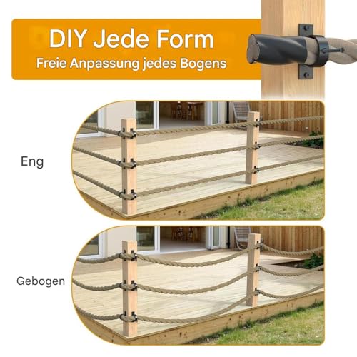 Support de clôture en corde mural stable pour jardin et terrasse