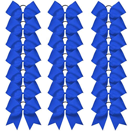 Oaoleer 21PCS 8" Large Cheer Bows Royal Blue Bows Jumbo Cheerleader Bow