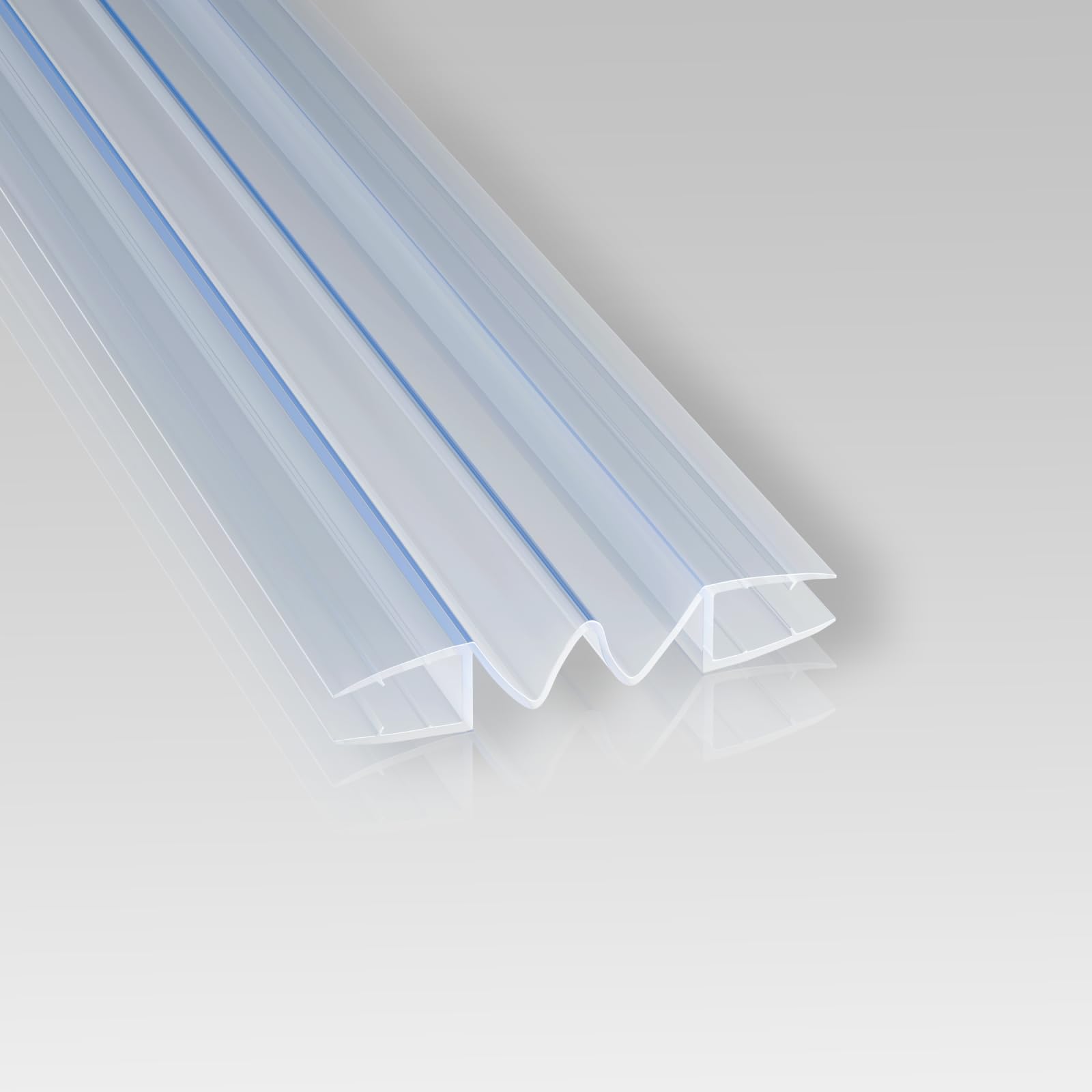 WITEN&NOCK 200cm 2er Set Duschdichtungen Ersatzdichtung entfaltbar für Glas zu Glas Verbindung Duschtür Dichtung Gerade Glasstärke 5-6 mm