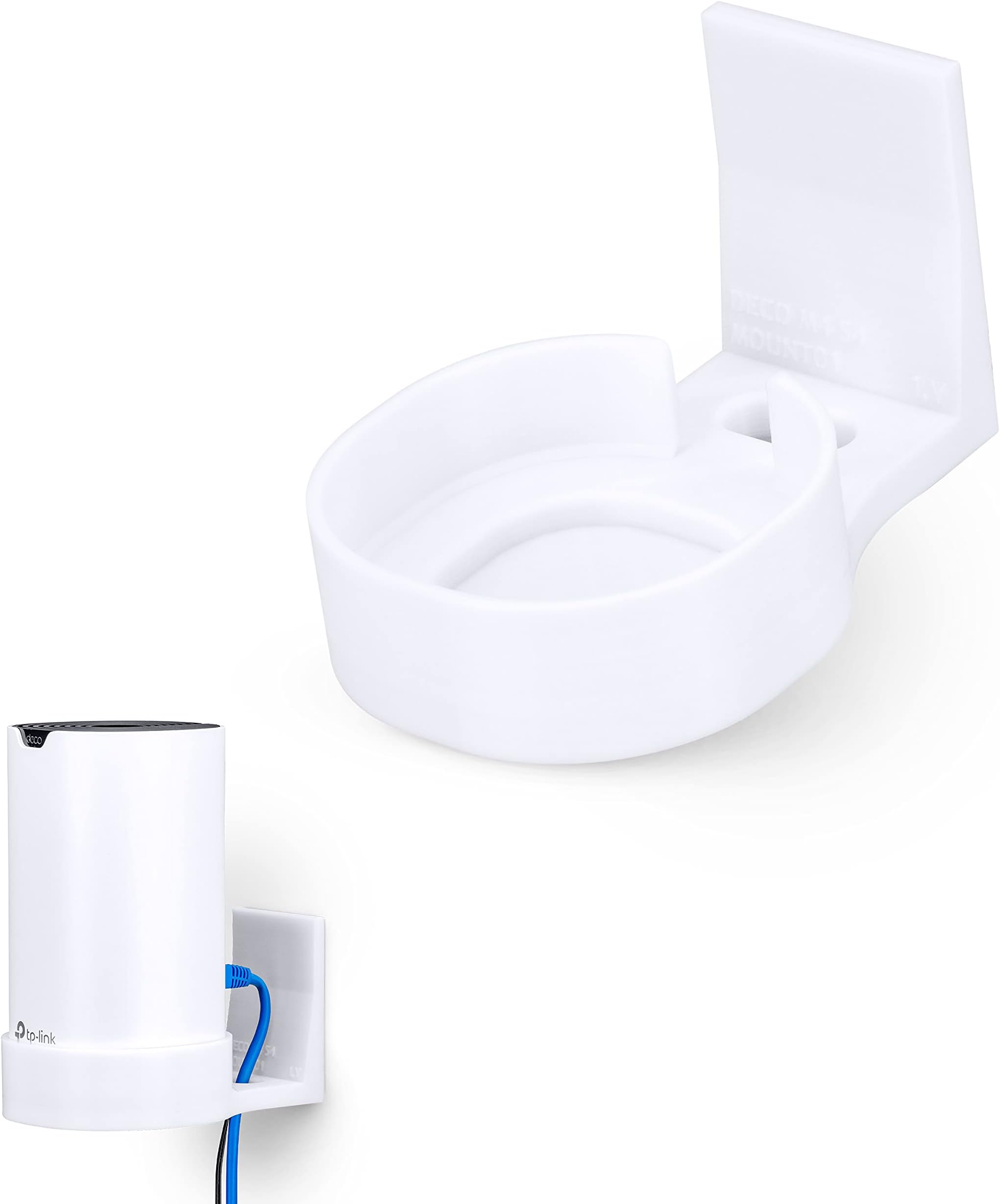 BRAINWAVZ Adhesive Deco M4 & S4 Wall Mount Holder for TP Link WiFi Mesh, Strong VHB Tape Bracket, No Screws, Drilling & No Tools Needed, Easy to Install, White (Single)