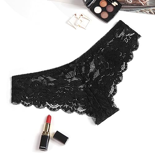 Image of Avidlove Women Floral Lace Panties Sexy Hipster Underwear Cheeky Bikini Panties V-Shape Waistband Tangas