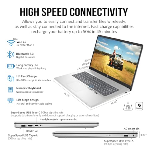 Portátil HP 17.3'' Core i3 16GB RAM 256GB SSD Windows 11 Pro miniatura 7