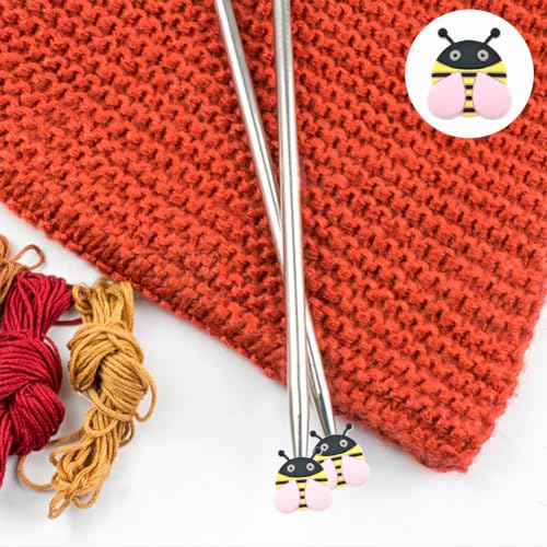 Image of 10 Pack Cute Little Bee Needle Point Protection Needle Stoppers Knitting Tools Knitting Supplies Accessories