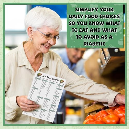 Image of Sinload 12 Pcs Spanish Diabetes Food List Poster Diabetic Food Chart Nutrition Poster for Blood Sugar Control and Management