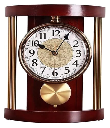 CvbGNJm Reloj de repisa for Chimenea con Movimiento silencioso, Funciona a Pilas, Vintage, for Sala Estar, Cocina, Oficina y decoración del hogar