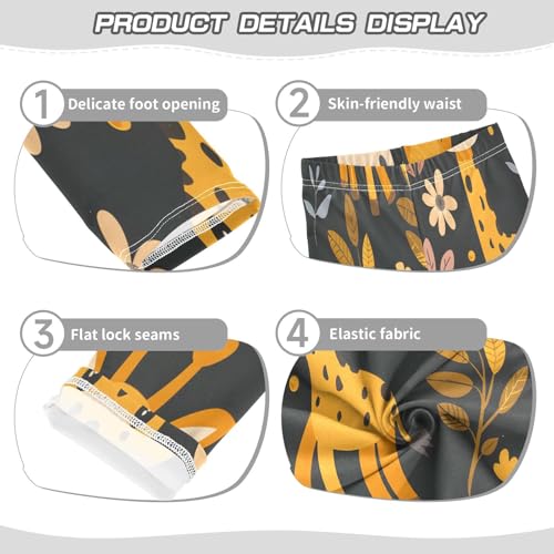 Bolaz Toddler Girls Leggings Printed Yoga Pants Leggings Giraffe Flower for Kids3