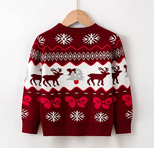 Toddler Christmas Sweater Girls Boys Long Sleeve Pullover Reindeer Crewneck Knitted Sweaters Fall Winter Clothes2