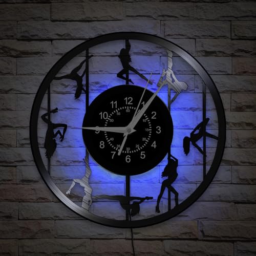 Reloj de pared analógico con luces LED y diseño moderno miniatura 4