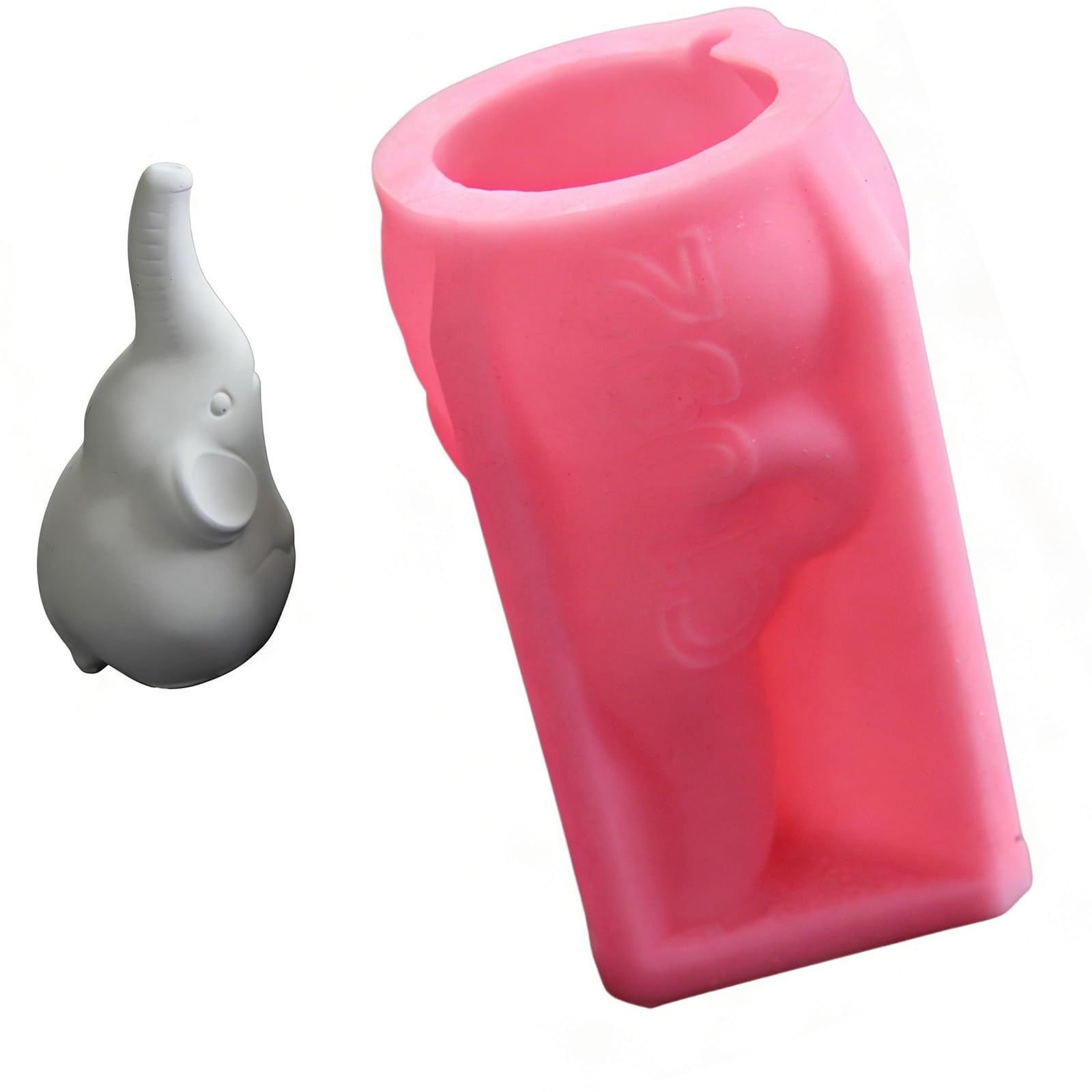 Msioytog Creative 3D Elephant Shape Silicone for Making Pen Holders with Plasters Materials Elephant Pen Holder