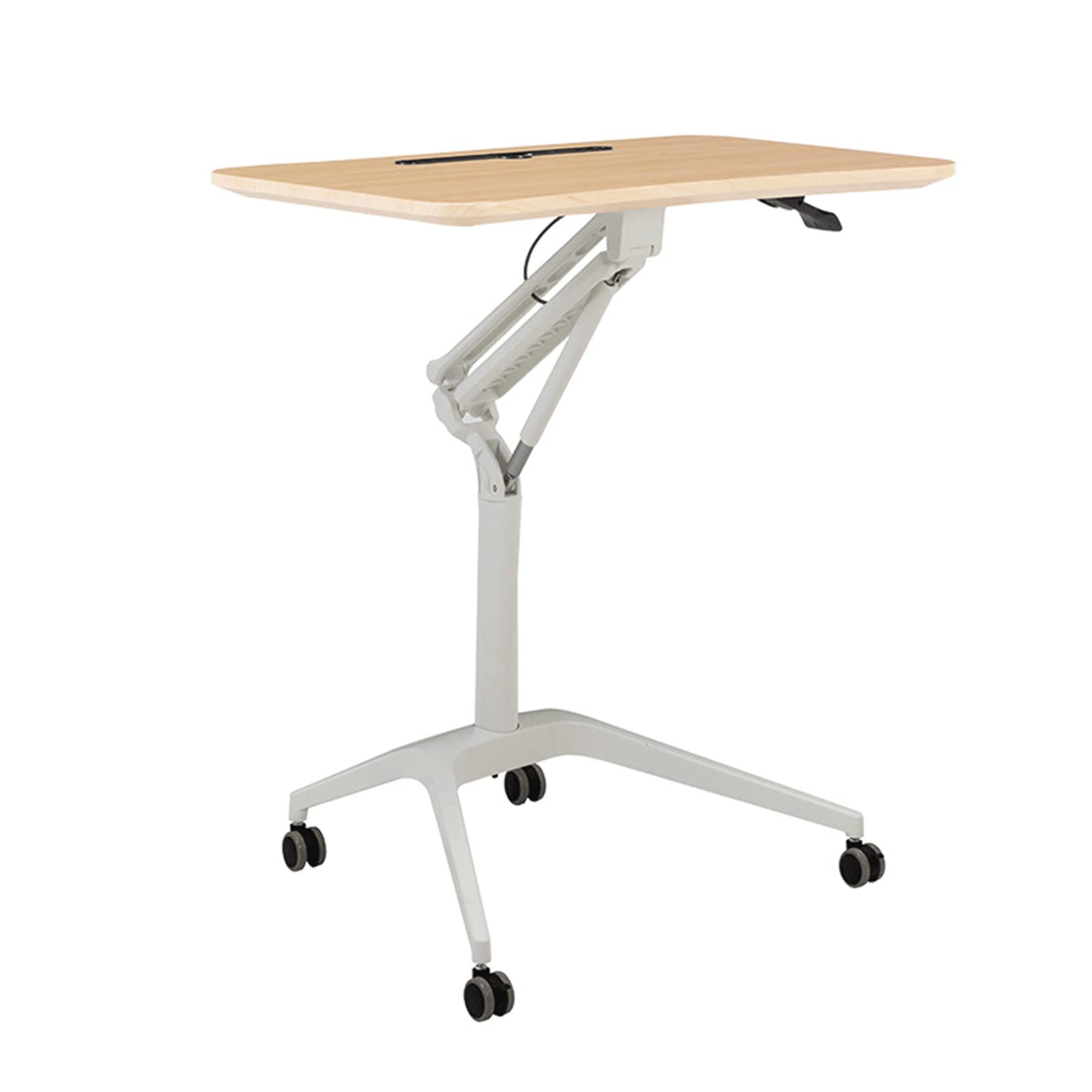 ASerZenith Pneumatic Height Adjustable Desk - Sit To Stand Table With Wheels,Adjustable Rolling Standing Laptop Mobile Desk Cart Coffee Table,A