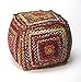 HomeRoots Multi-Color Fabric: Cotton, Fill: Thermocol Beans Color Fiesta Braided Pouf Ottoman
