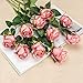 Flojery 10pcs Artificial Rose Flowers Long Stem Fake Silk Roses for DIY Wedding Bouquet Table Centerpiece Home Decor (Rose Red)
