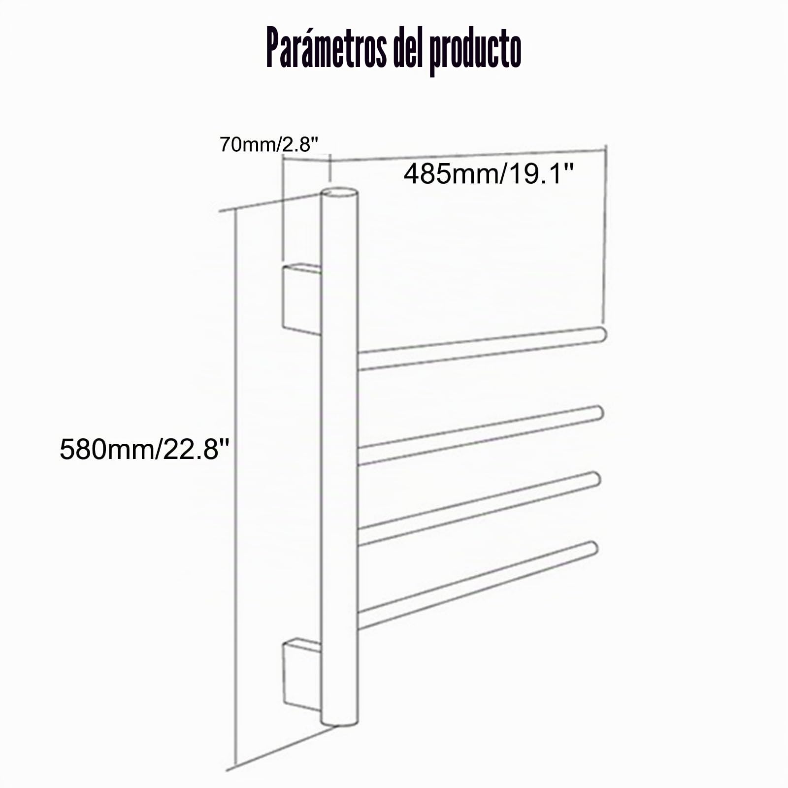 Toallero Electrico Baño Giratorio 180°, Radiador Toallero Eléctrico de Pared con Pantalla LED, Toallero Calentado con Inteligente Termostato/Temporizador,Negro