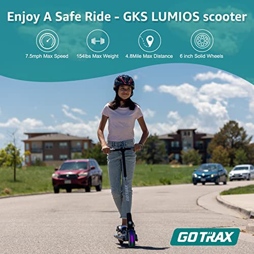 Gotrax Gks Lumios Electric Scooter For Kids Age 6-12, Max 6.25 Mile And 7.5Mph Speed, 6" Flash Front Wheel And 3 Adjustable Height, Ul2272 Certified Approved And Lightweight Aluminum Frame For Kid #TOP3
