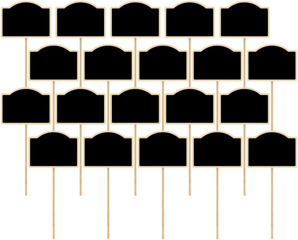 UKCOCO Chalkboard Creative for Arched Signs 20pcs Wooden Mini Garden Decorating, Blackboards for Labeling and Signage, Lightweight Tags and Crafts Flower and Plant