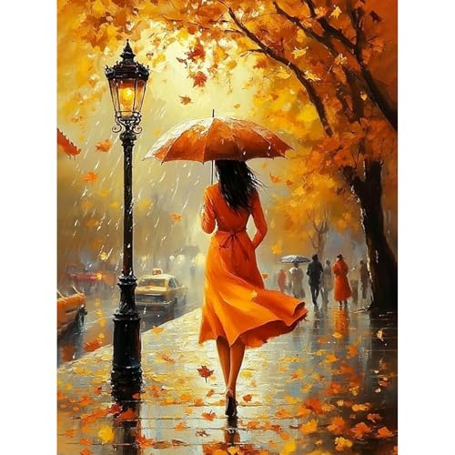 KEYIFA Pintar por Numeros Adultos, Mujer Paint by Number Kits con Pinceles y Pigmento Acrílico, DIY Pintura al óleo Colorear Lienzo Manualidades, Decoración del Hogar 30x40cm