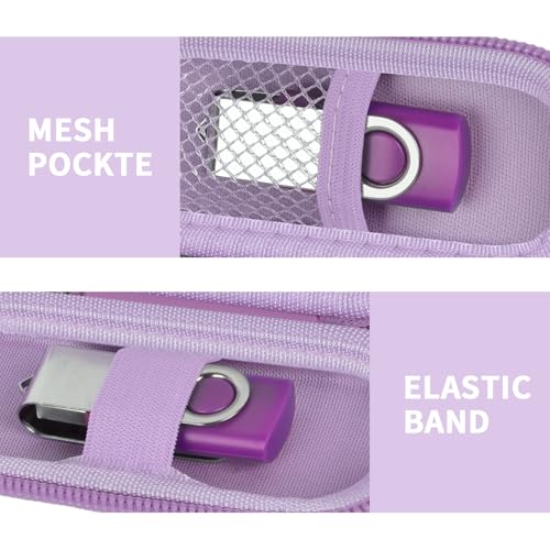 Image of USB Flash Drive Case, SD Card /Thumb Drive /Memory Cards Holder, Bag Only | SDXC /SDHC Storage, Electronic Accessories Organizer for SanDisk / for Samsung, for Students /IT /Office /School /Travel, L-Purple