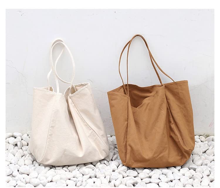 Image of Jeelow Large Striped Or Patterned Canvas Tote Bag for Women Men Shoulder Handbag with Zipper Pocket Travel