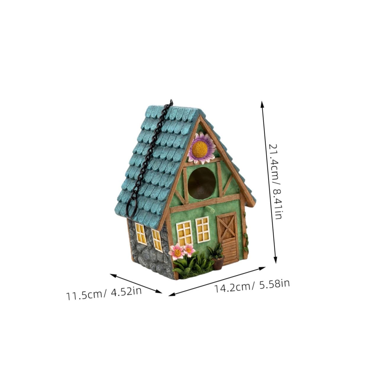 Casa Refugio Cálido para Pájaros Estilo Rústico y Elegante de Resina Resistente y Decorativa para Pájaros al Aire Libre para Jardín y Patio