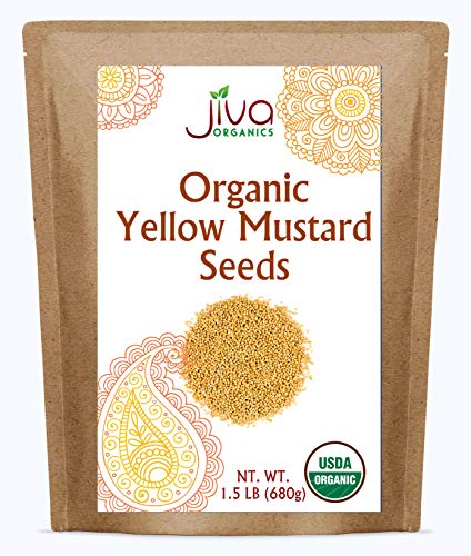 Jiva Organic Yellow Mustard Seeds Whole 1.5 LB Bulk Bag