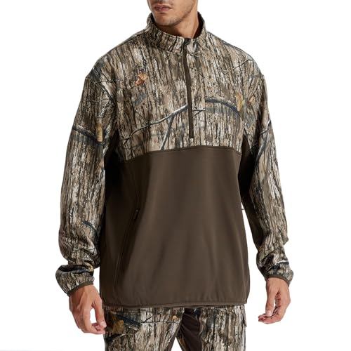 LOOGU Hunting Hoodies for Men Fleece Lining Performance Insulation Pullover Camo Hoodie X-Large Loogu Ents Brown Pullover
