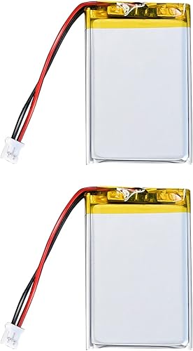 QIAOJINLIN DSTE 603450 - Paquete de 2 conectores JST de 2 pines de 1200 mAh batería de iones de litio recargable de polímero de iones de litio