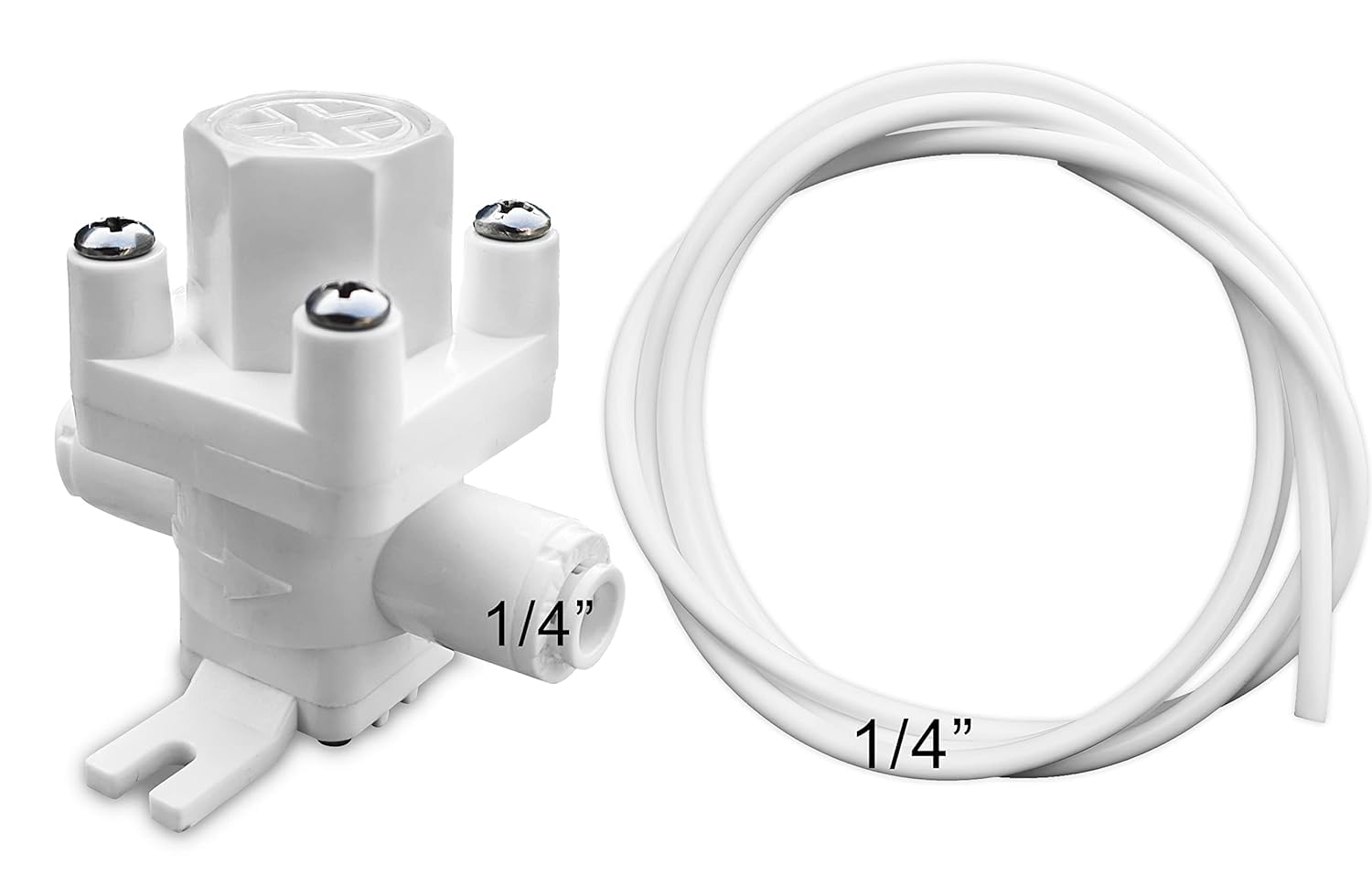 RO Pressure Controlling Valve with 2 Meter Pipe | Water Pressure Regulator with 1/4" Quick Fit for RO UV UF Water Purifier and Filter - PRV, White | Pressure Reducing Valve, 1/4"
